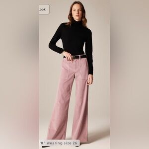 J.Crew Camp-pocket wide-leg pant in stretch corduroy in misty berry